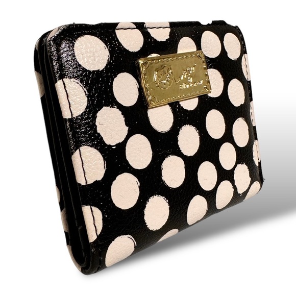 Betsey Johnson Handbags - Betsey Johnson Mini Polka Dot Wallet Love Betsy Black White Pink